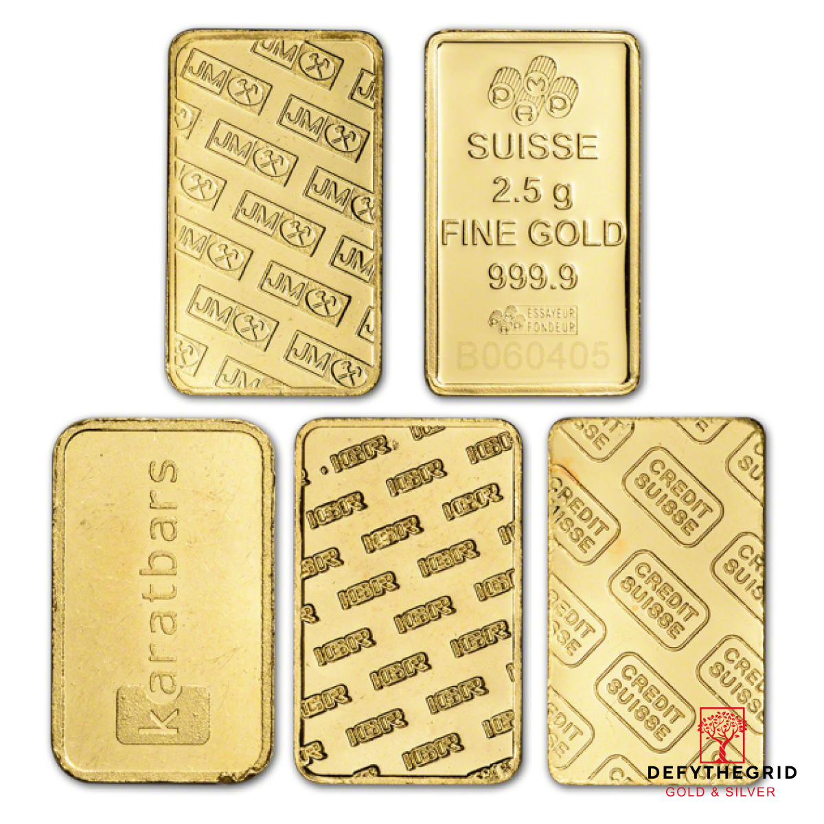 2.5 GRAM GOLD BAR RANDOM BRAND Reverse product photo