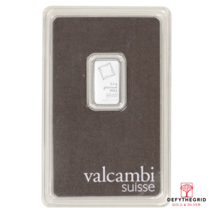 2.5 GRAM PLATINUM BAR VALCAMBI Obverse product photo