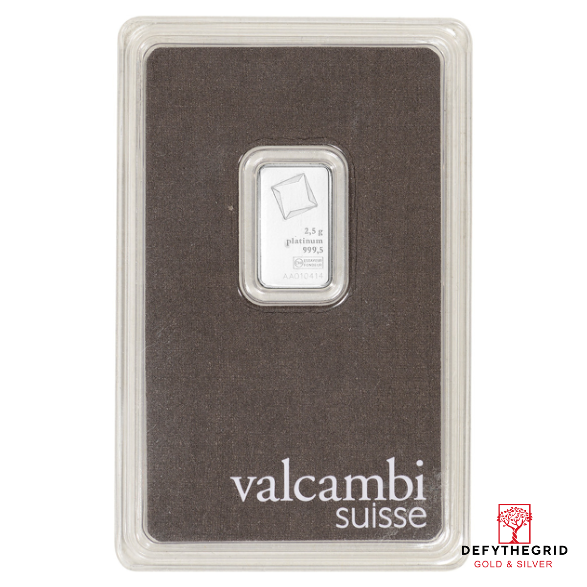 2.5 GRAM PLATINUM BAR VALCAMBI Obverse product photo