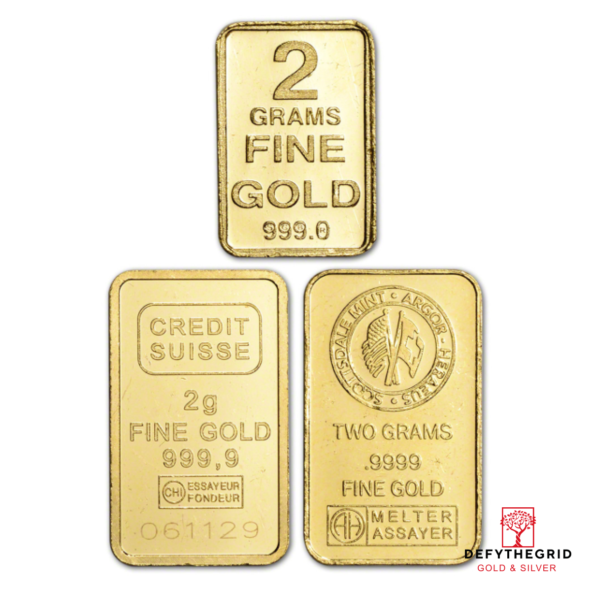 2 GRAM GOLD BAR RANDOM BRAND Obverse product photo