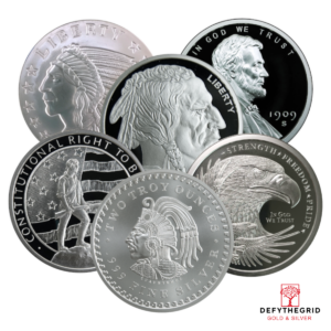 2 OZ SILVER ROUND GENERIC BRANDS Obverse product photo