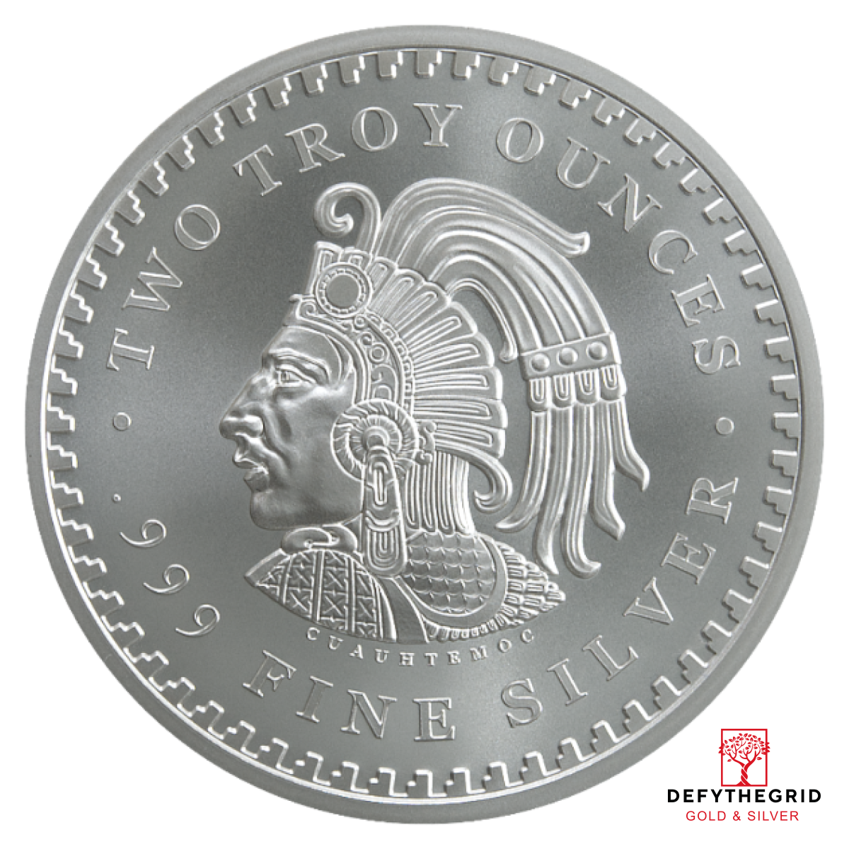 2 OZ SILVER ROUND AZTEC CALENDAR Obverse product photo