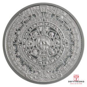 2 OZ SILVER ROUND AZTEC CALENDAR Reverse product photo