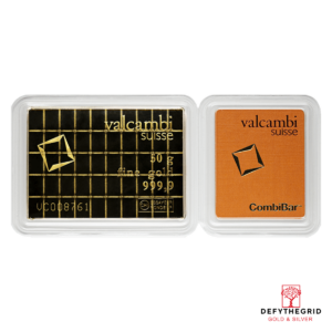 50 GRAM GOLD COMBI BAR VALCAMBI Reverse product photo