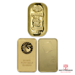 50 GRAM GOLD BAR RANDOM BRAND Obverse product photo