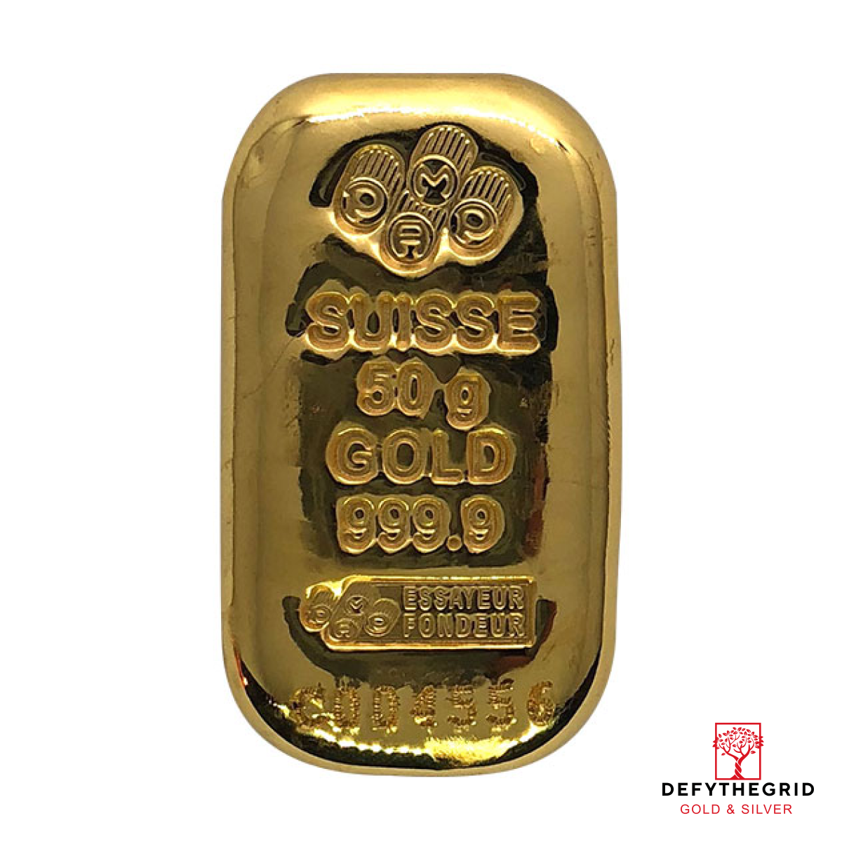 50 GRAM GOLD BAR PAMP CAST Obverse product photo