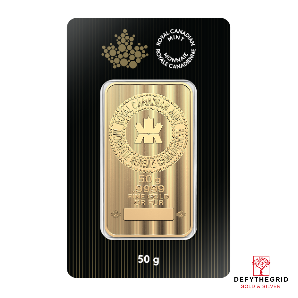 50 GRAM GOLD BAR RCM Obverse product photo