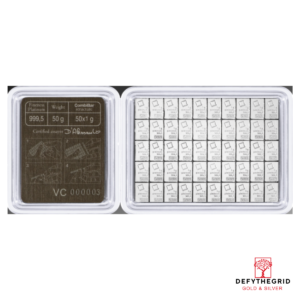 50 GRAM PLATINUM COMBI-BAR VALCAMBI Reverse product photo