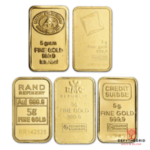 5 GRAM GOLD BAR RANDOM BRAND Obverse product photo