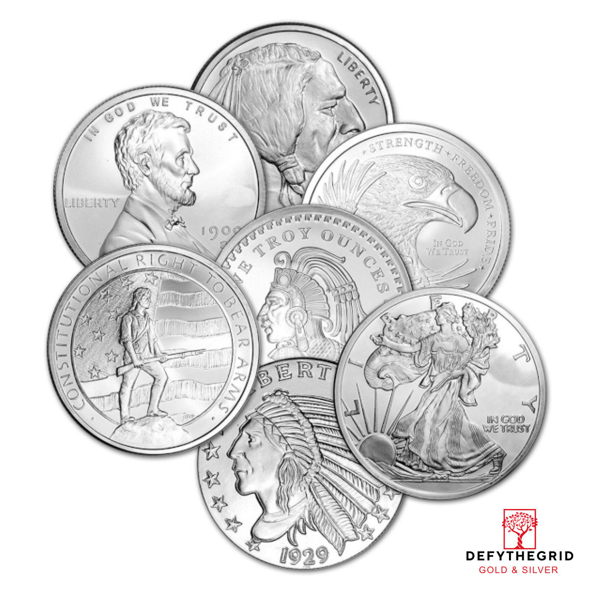 5 OZ SILVER ROUND GENERIC BRAND Obverse product photo