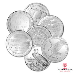 5 OZ SILVER ROUND GENERIC BRAND Reverse product photo