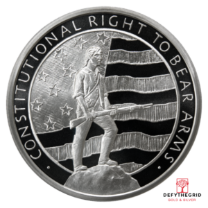 5 OZ SILVER ROUND SECOND AMENDMENT GOLDEN STATE MINT Obverse product photo