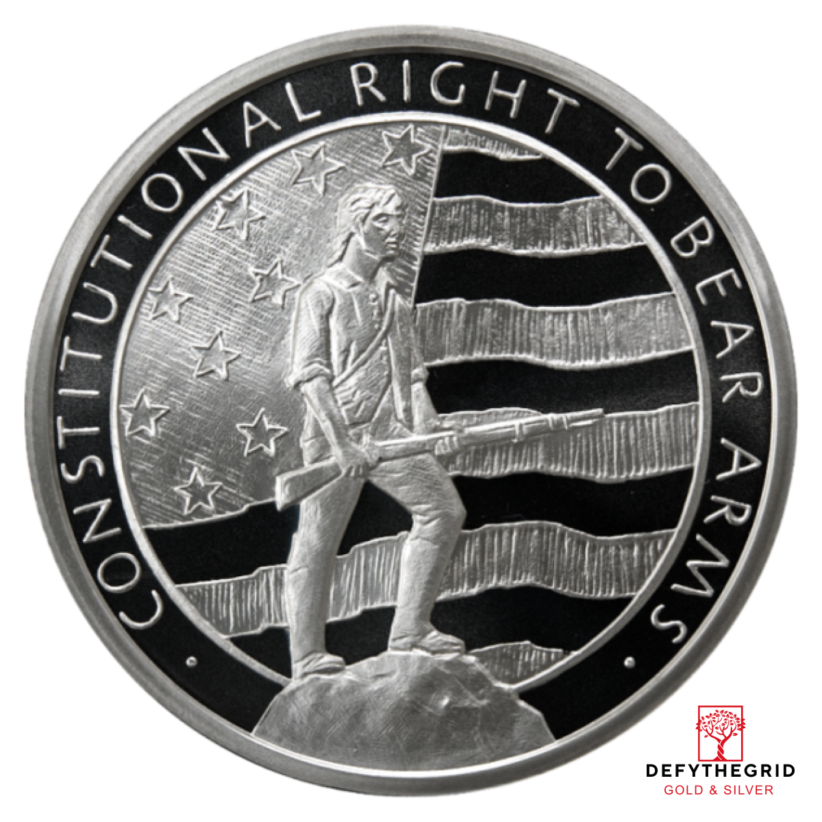 5 OZ SILVER ROUND SECOND AMENDMENT GOLDEN STATE MINT Obverse product photo