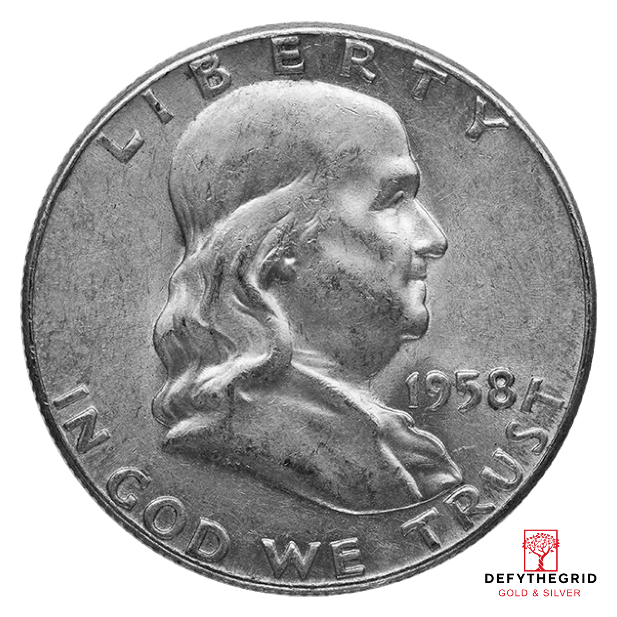 90% AMERICAN SILVER COINS – FRANKLIN HALF DOLLARS Obverse product photo