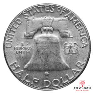 90% AMERICAN SILVER COINS – FRANKLIN HALF DOLLARS Reverse product photo