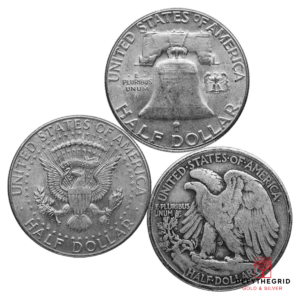 90% AMERICAN SILVER COINS – MIXED HALVES Reverse product photo