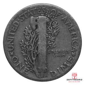 90% AMERICAN SILVER COINS – MERCURY DIMES Reverse product photo