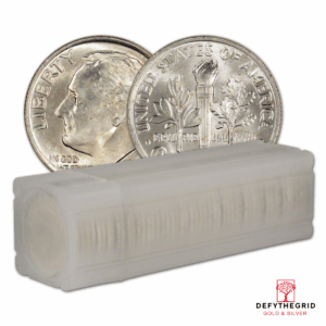 90% AMERICAN SILVER COINS – DIMES- BU Reverse product photo