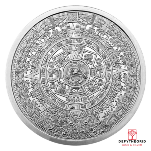 5 OZ SILVER ROUND AZTEC CALENDAR Obverse product photo