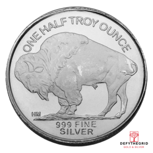 1/2 OZ SILVER ROUND BUFFALO HIGHLAND MINT Reverse product photo