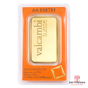 100 GRAM GOLD BAR VALCAMBI Reverse product photo