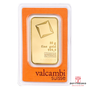 50 GRAM GOLD BAR VALCAMBI Obverse product photo