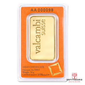50 GRAM GOLD BAR VALCAMBI Reverse product photo