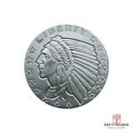 1/4 OZ SILVER ROUND INCUSE INDIAN DESIGN GOLDEN STATE MINT Obverse product photo