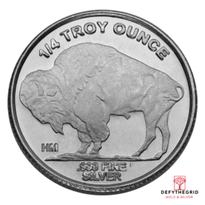 1/4 OZ SILVER ROUND BUFFALO HIGHLAND MINT Reverse product photo