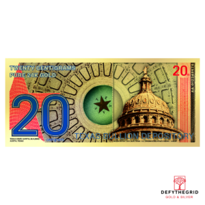 20 Centigram Gold Aurum - Texas State Capital