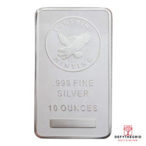 10 OZ SILVER BAR VARIOUS BRANDS Obverse product photo