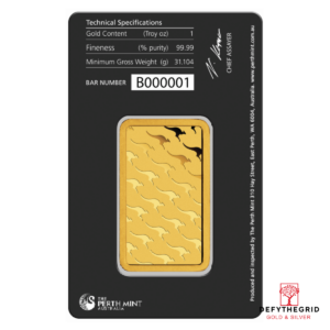 1 OZ GOLD BAR PERTH Reverse product photo