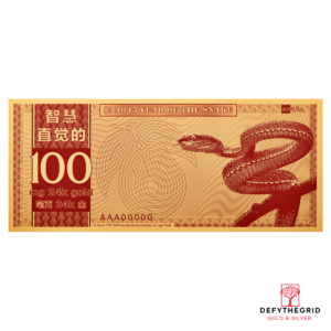 100mg Year of the Snake Aurum 24k Gold Bill - 2025