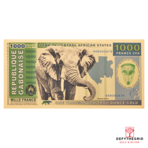 Gabon 1000 Franc Aurum 24k Gold Bill