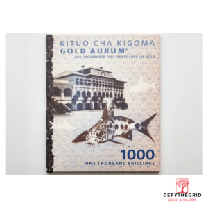 Tanzanian 1000 Shilling Kituo Cha Kigoma Aurum 24k Gold Bill - In Folder