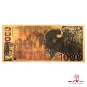 1000mg American Bison Aurum 24k Gold Bill