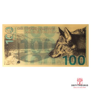 100mg Gray Wolf Aurum 24k Gold Bill