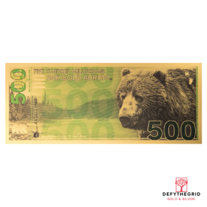 500mg Brown Bear Aurum 24k Gold Bill