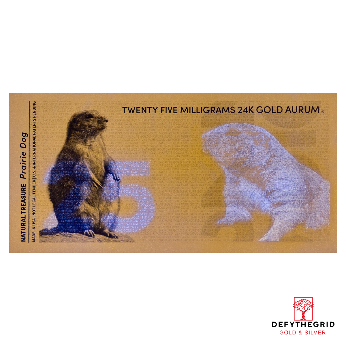 25mg Prairie Dog Aurum 24k Gold Bill - Image 9