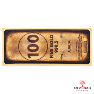 100mg Gold Bar Aurum 24k Gold Bill