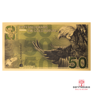50mg Bald Eagle Aurum 24k Gold Bill
