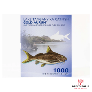 Tanzanian 1000 Shilling Lake Tanganyika Catfish Aurum 24k Gold Bill - In Folder