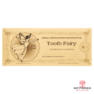 100mg Tooth Fairy Aurum 24k Gold Bill