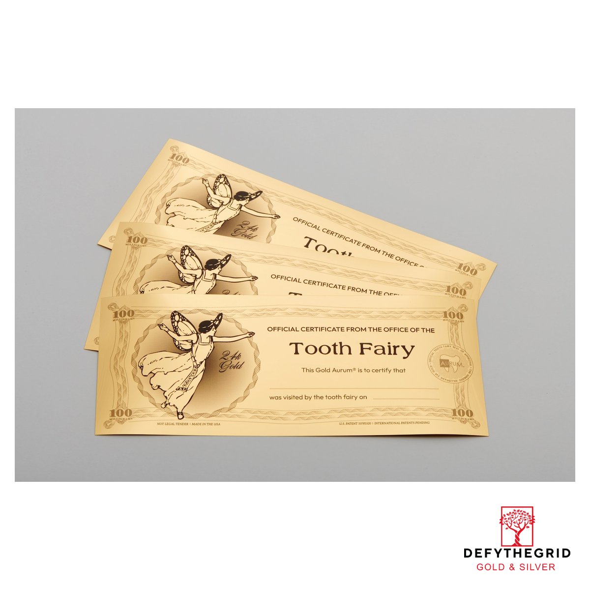 100mg Tooth Fairy Aurum 24k Gold Bill - Image 2