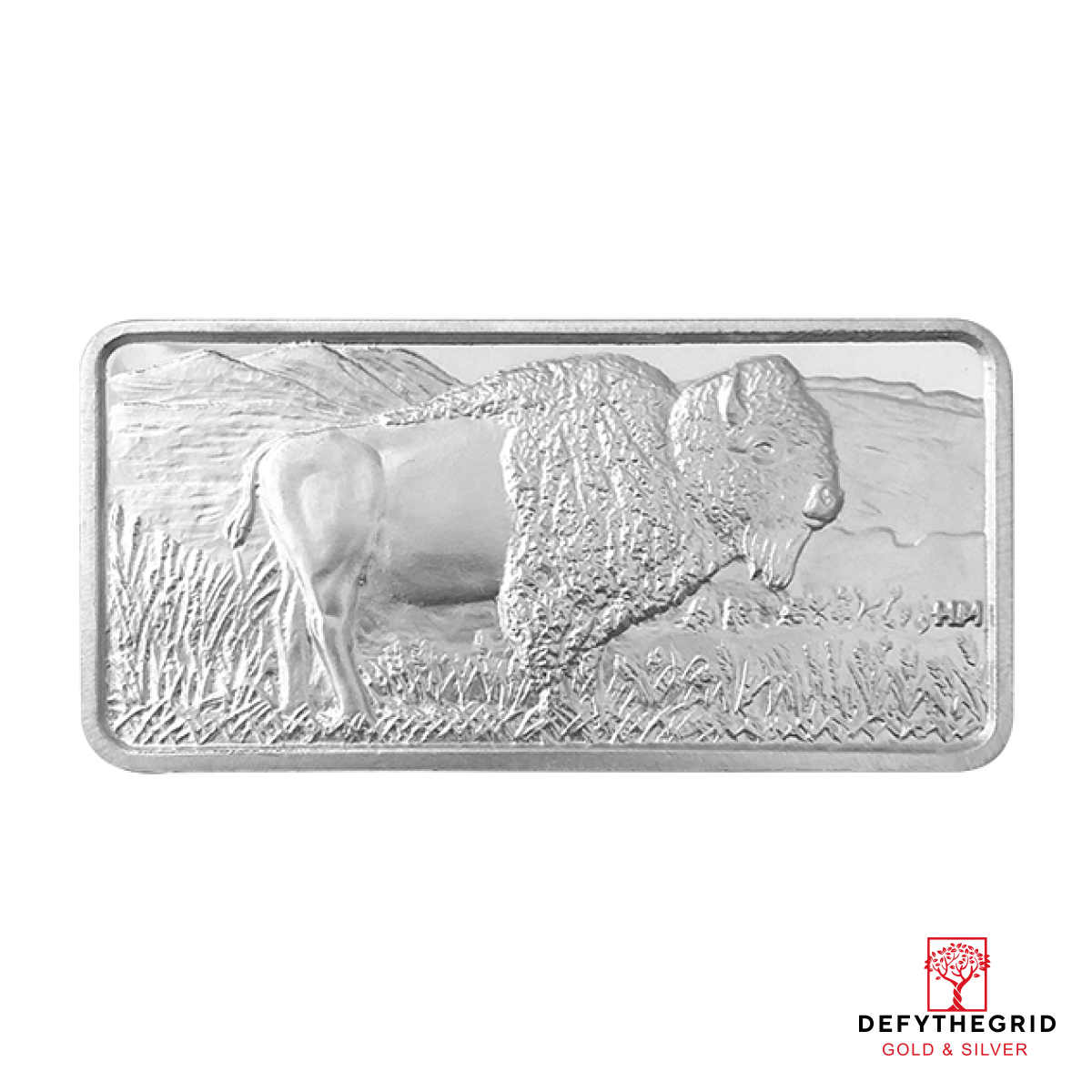 10 OZ SILVER BUFFALO BAR HIGHLAND MINT Obverse product photo