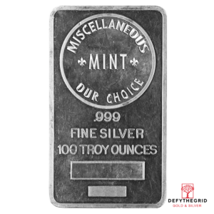 100 OZ SILVER BAR Obverse product photo