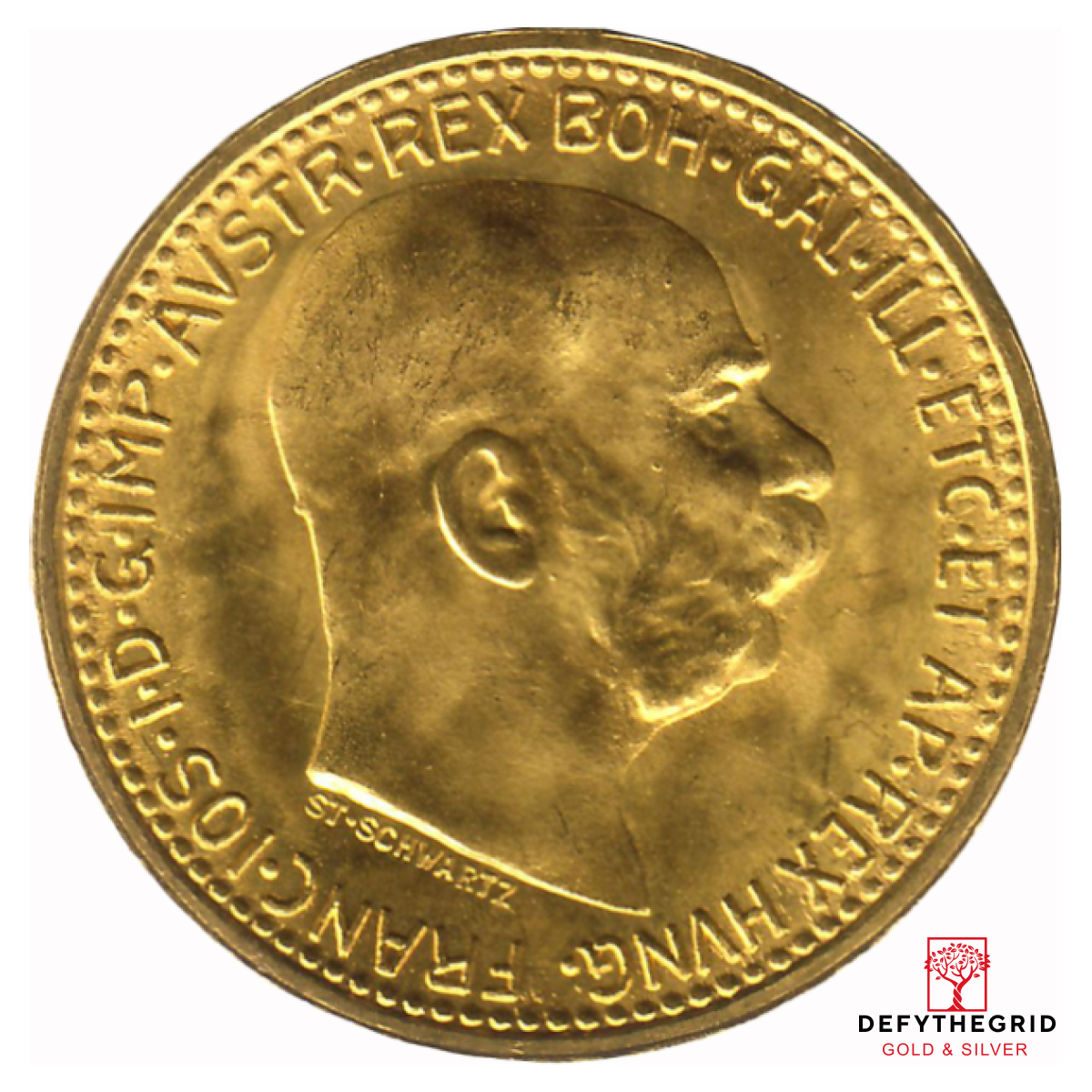 10 CORONA GOLD COIN Reverse product photo