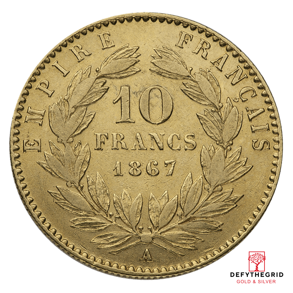 10 FRANC GOLD COIN Reverse product photo