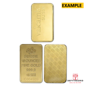 10 OZ GOLD BAR LBMA BRANDS Reverse product photo