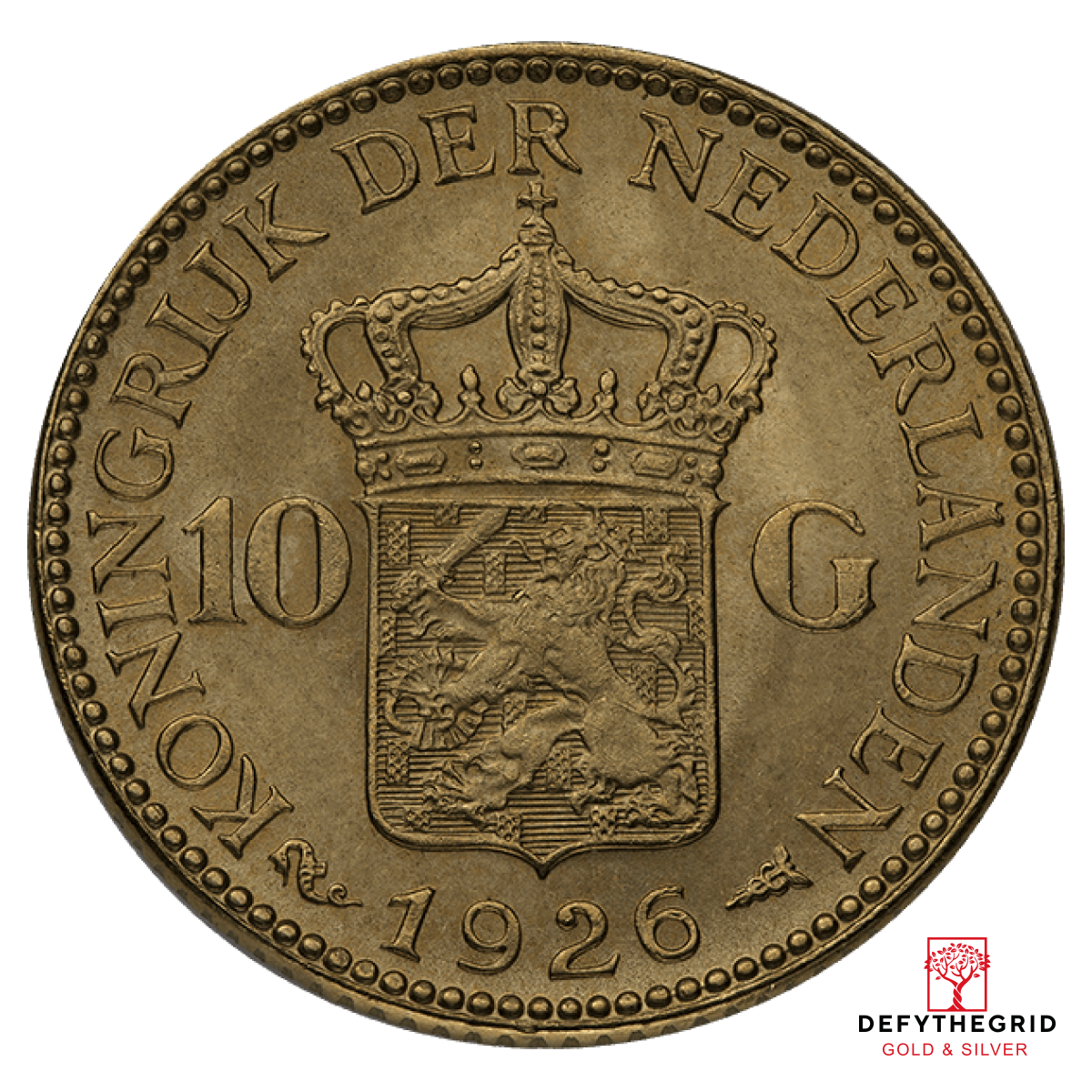 10 GUILDER HOLLAND GOLD COIN Obverse product photo